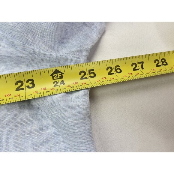 Calvin Klein Size XL Mens Powder Blue Linen Blend Embroidered Pocket Logo NWT - Picture 2 of 11